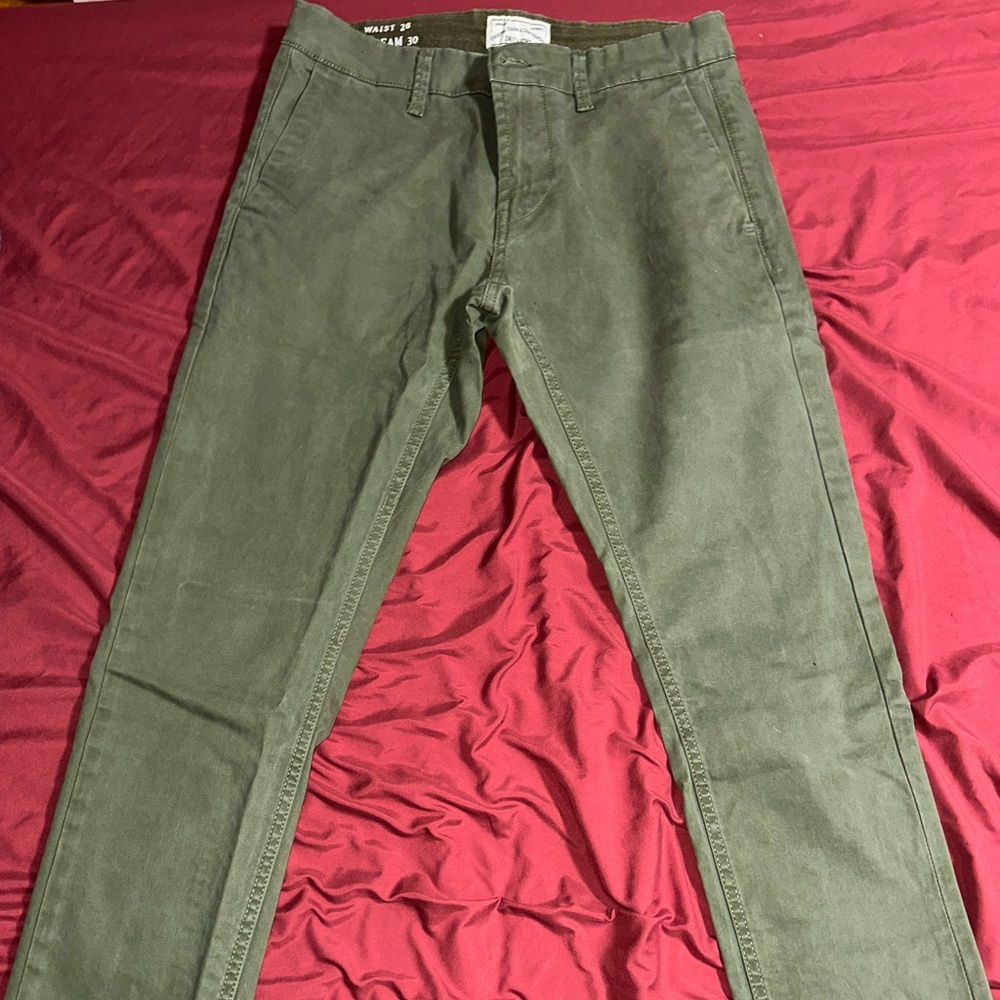 Olive Green Skinny Chinos • by ONLY & SONS